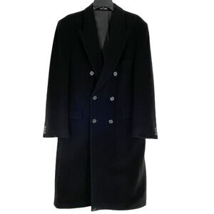 VTG Guy Laroche Womens Wool & Cashmere Trench Size L Black